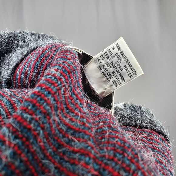 Jed 80s Vtg Cardigan Men Medium Gray Aztec South Western Grandpa Grunge Button - Picture 9 of 9